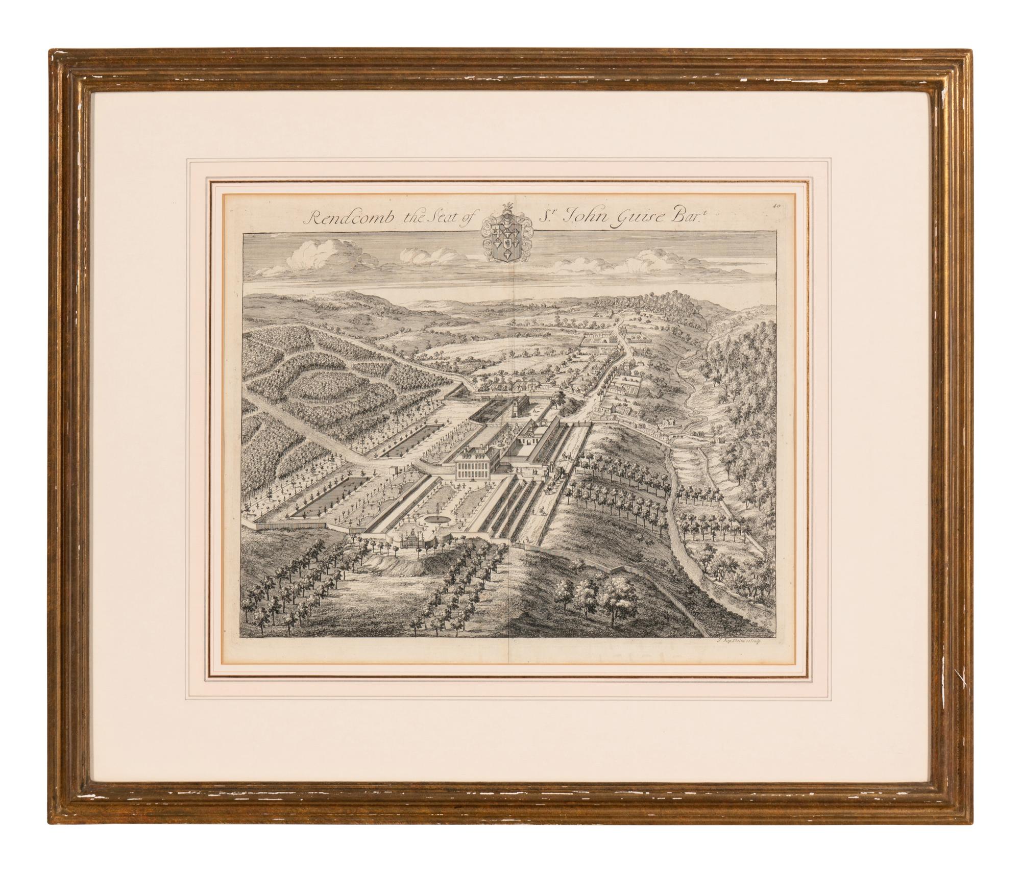 A Set of Ten Topographical Engravings in Giltwood Frames