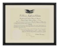 [POLITICS]. [PERKINS, Edward Joseph (1928-2020)]. A group of 9 appointments by Presidents Reagan, Bush, Clinton, and Bush to Perkins, presumably with secretarial or facsimile signatures, including: