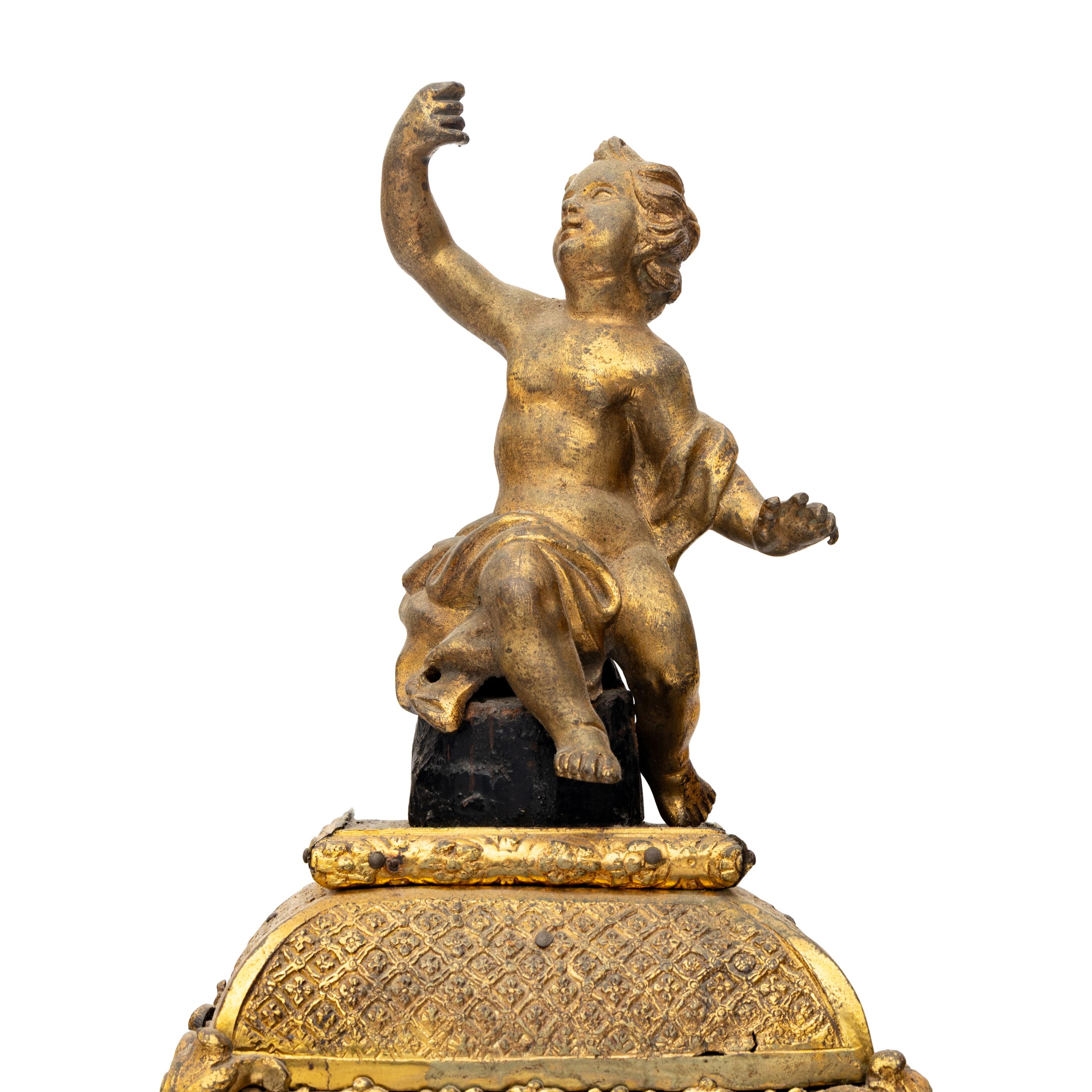 A Louis XV Boulle Marquetry and Gilt Bronze Mounted Bracket Clock