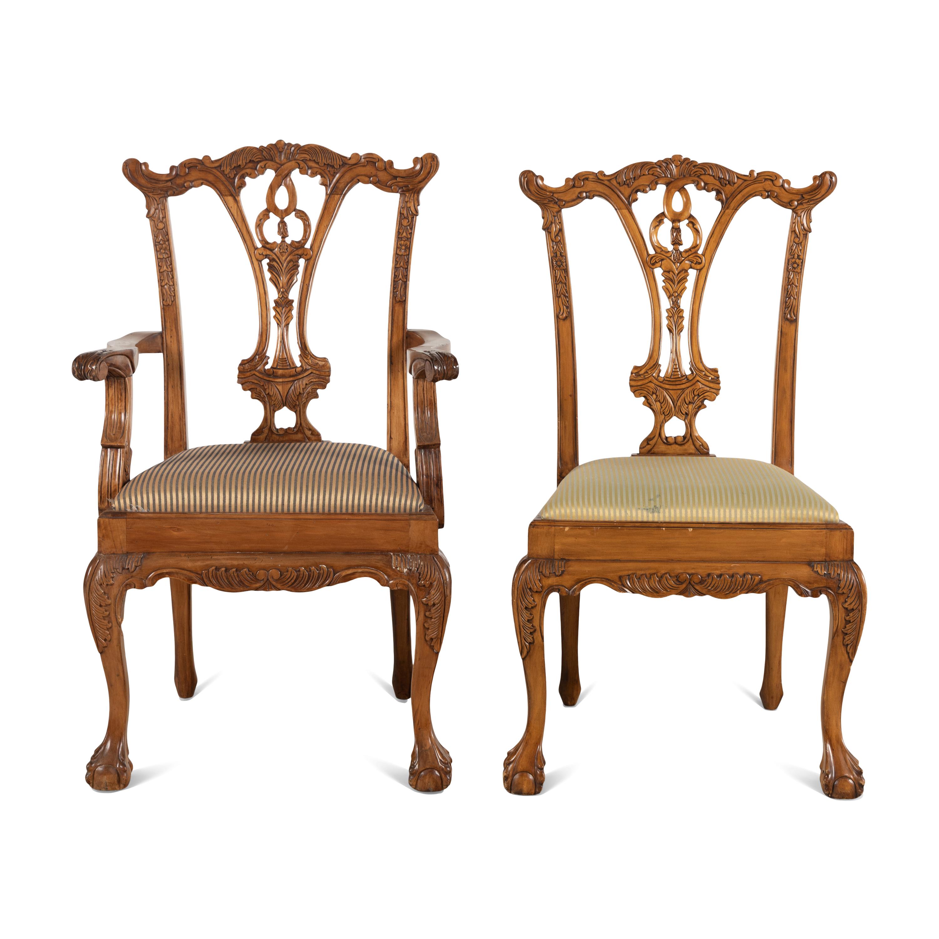 Two George III Style Cherry Wood Chairs