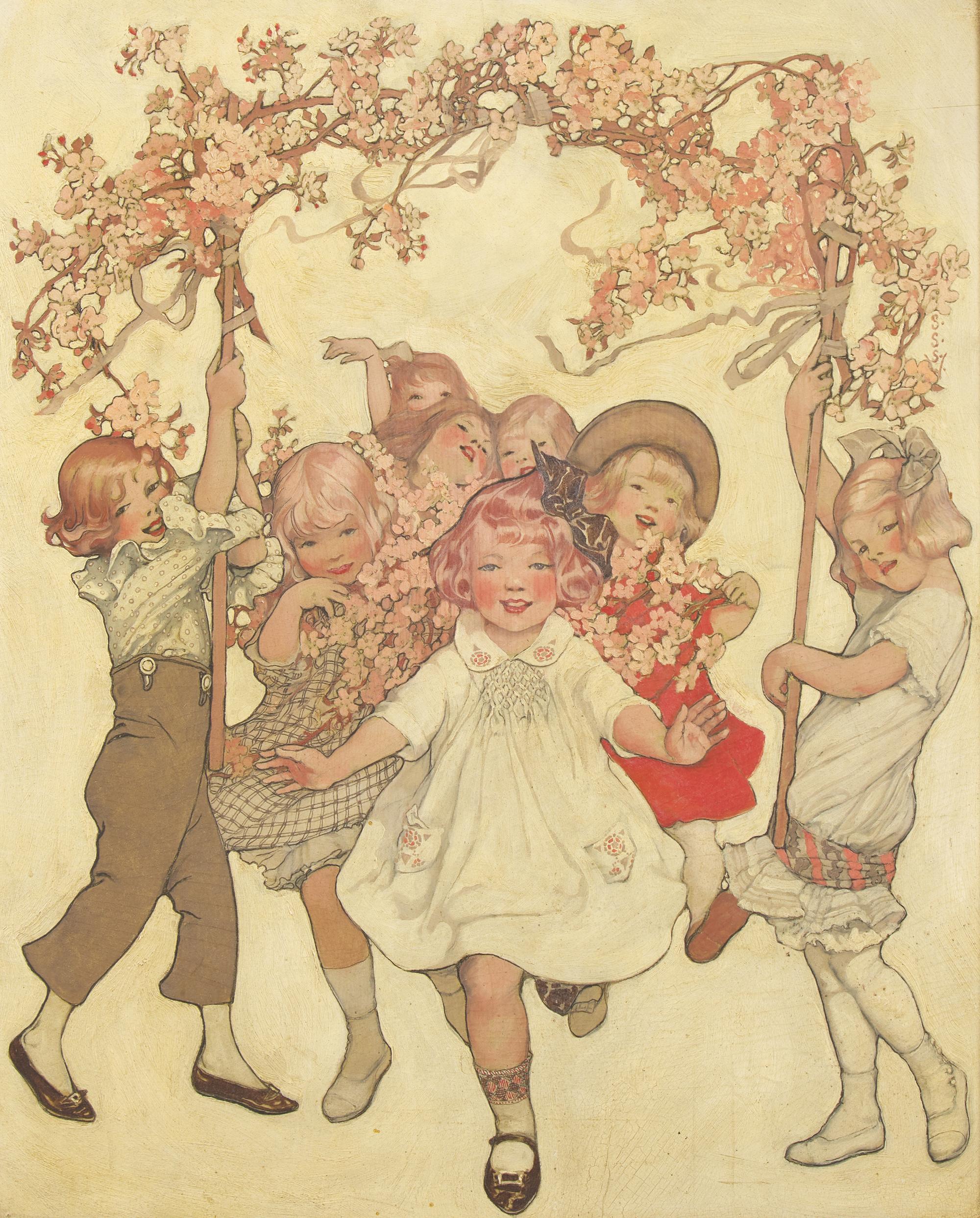 Sarah S. Stilwell Weber (American, 1878-1939) — Children’s May Day Parade (Saturday Evening Post Cover ), 1914