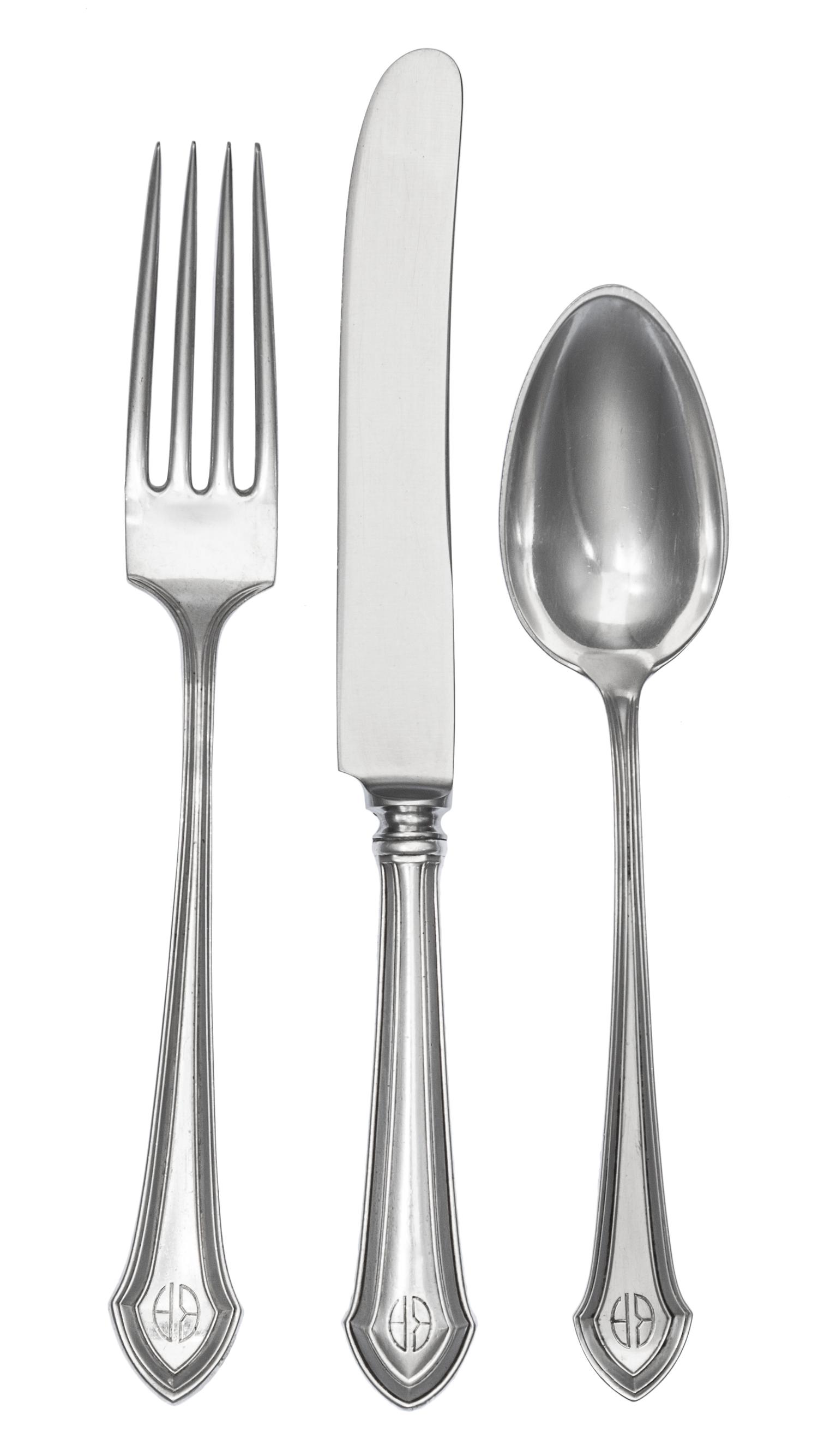 An American Silver Flatware Service, William B. Durgin Co., Concord, NH, Early 20th century, comprising: 12 dinner knives 11 dinner for