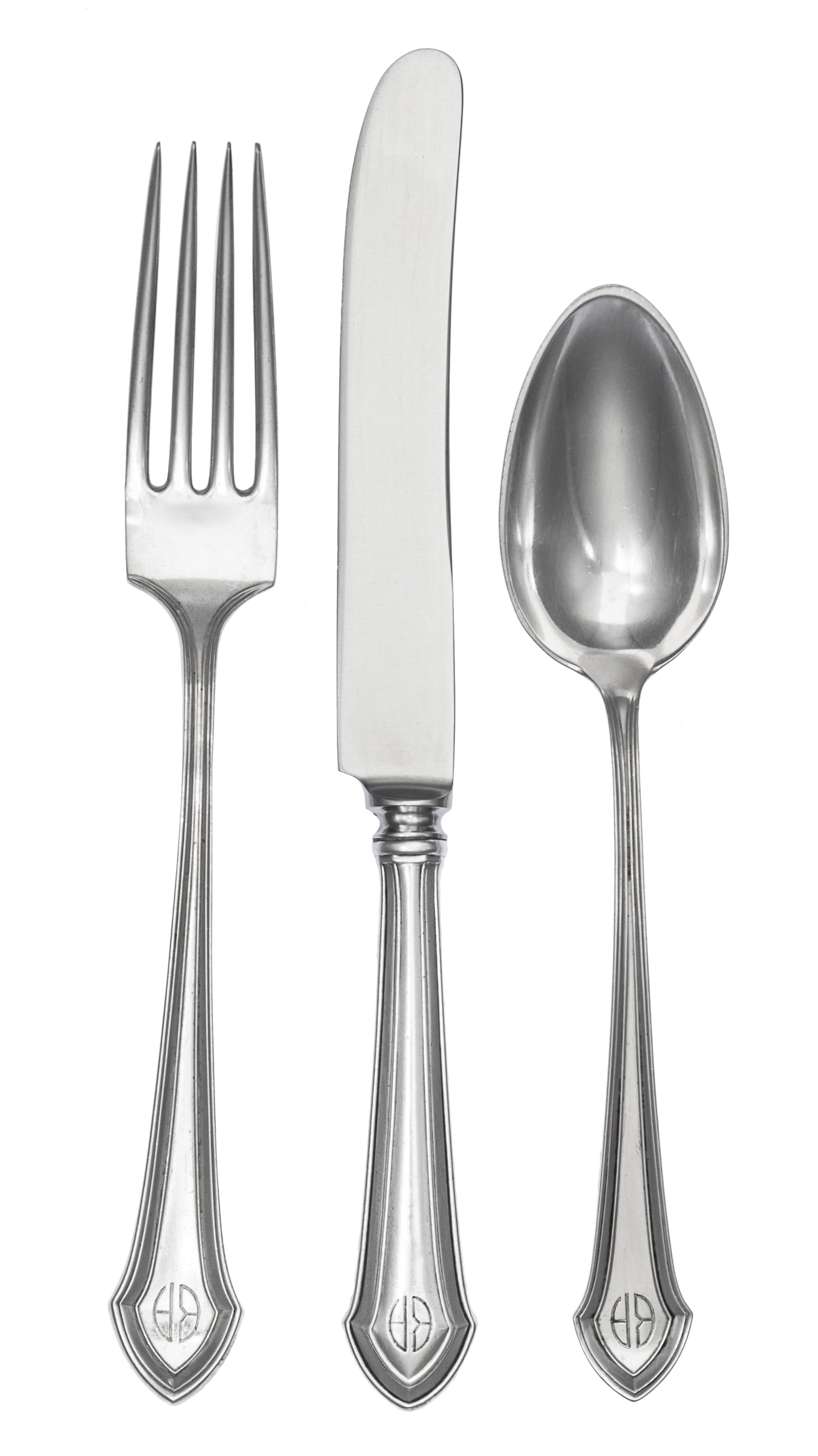 An American Silver Flatware Service, William B. Durgin Co., Concord, NH, Early 20th century, comprising: 12 dinner knives 11 dinner for