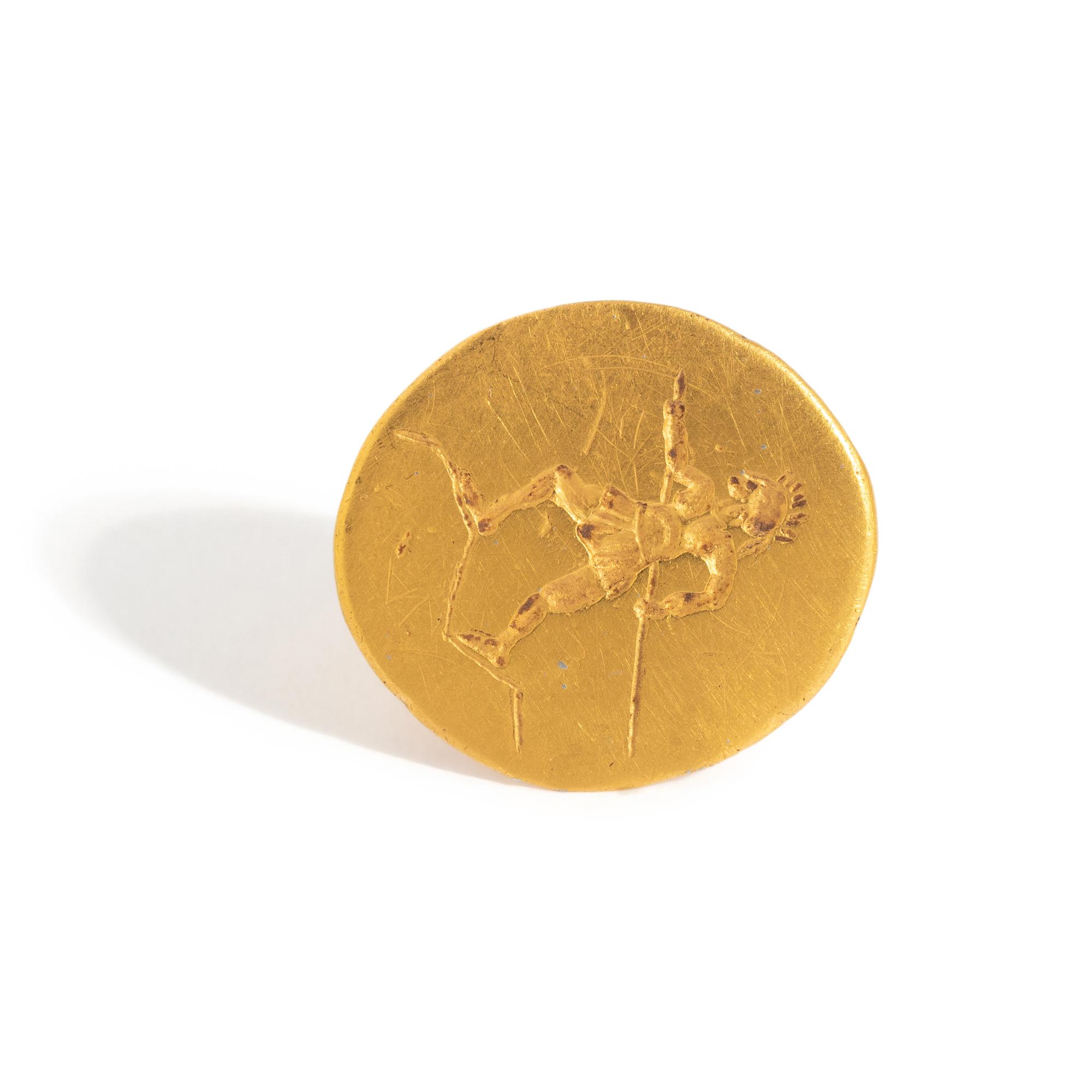 A Greek Gold Finger Ring with an Armed Hoplite