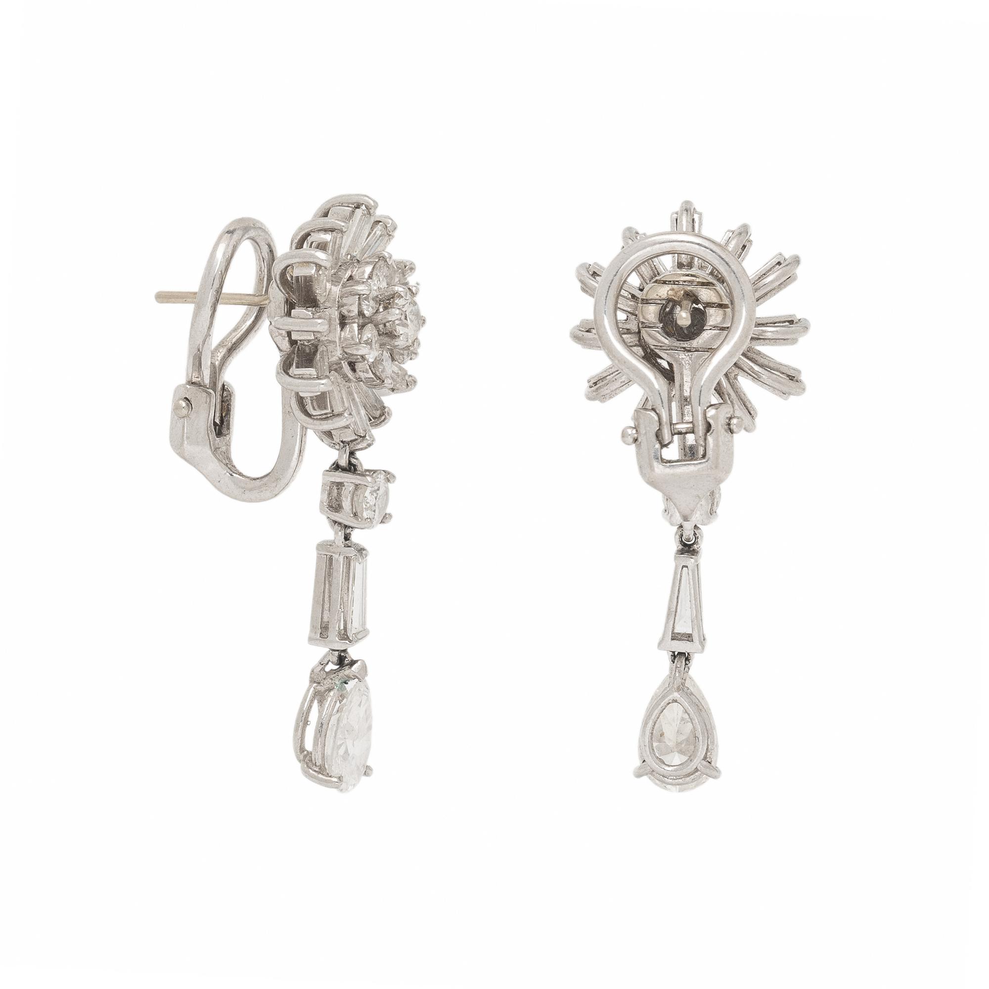 Diamond and Platinum Earrings