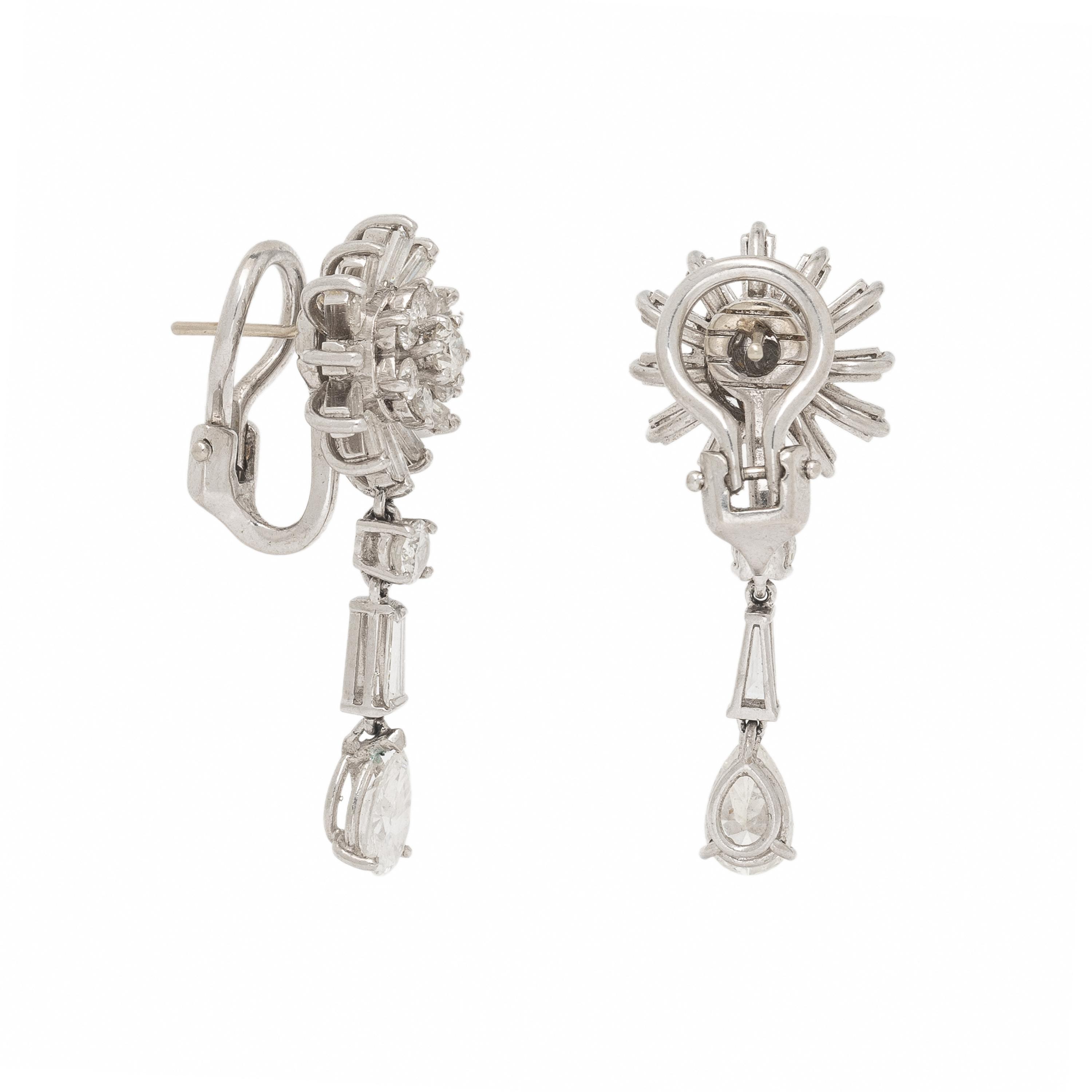 Diamond and Platinum Earrings