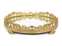 A Louis Philippe Gilt Bronze Mirrored Plateau