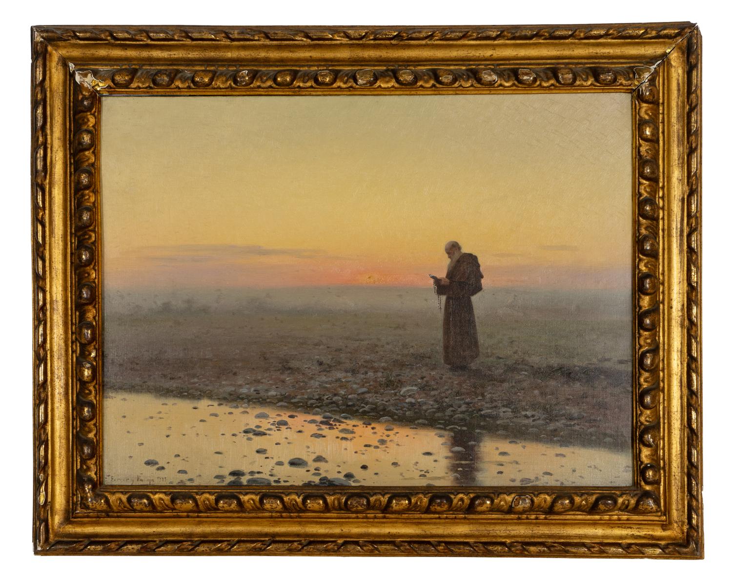 Praying Monk at Sunset , 1899