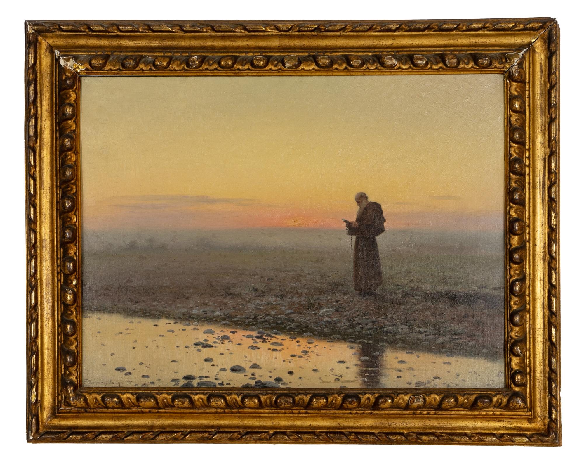 Praying Monk at Sunset , 1899