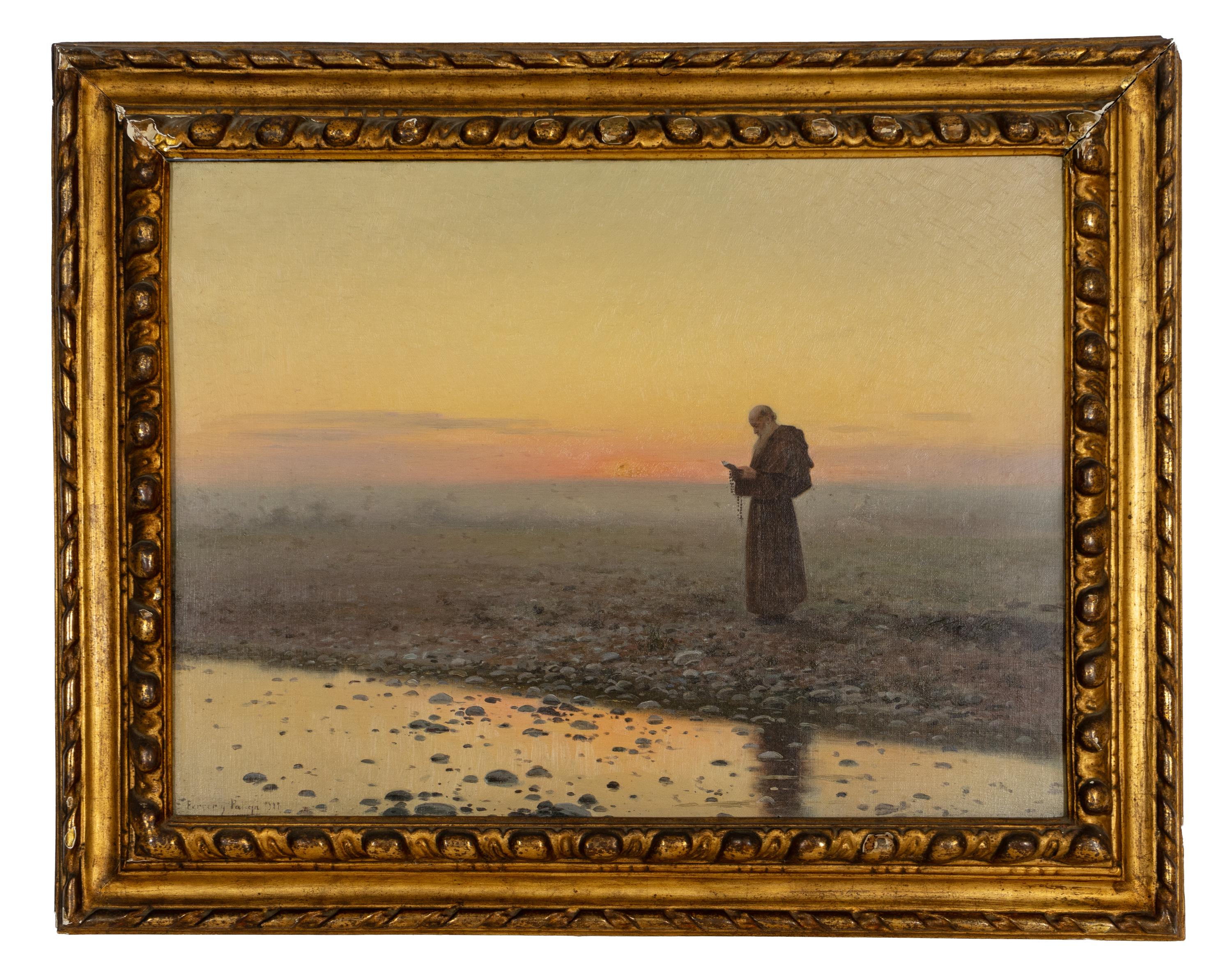 Praying Monk at Sunset , 1899