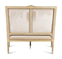 A Louis XVI Style Painted and Parcel Gilt Settee