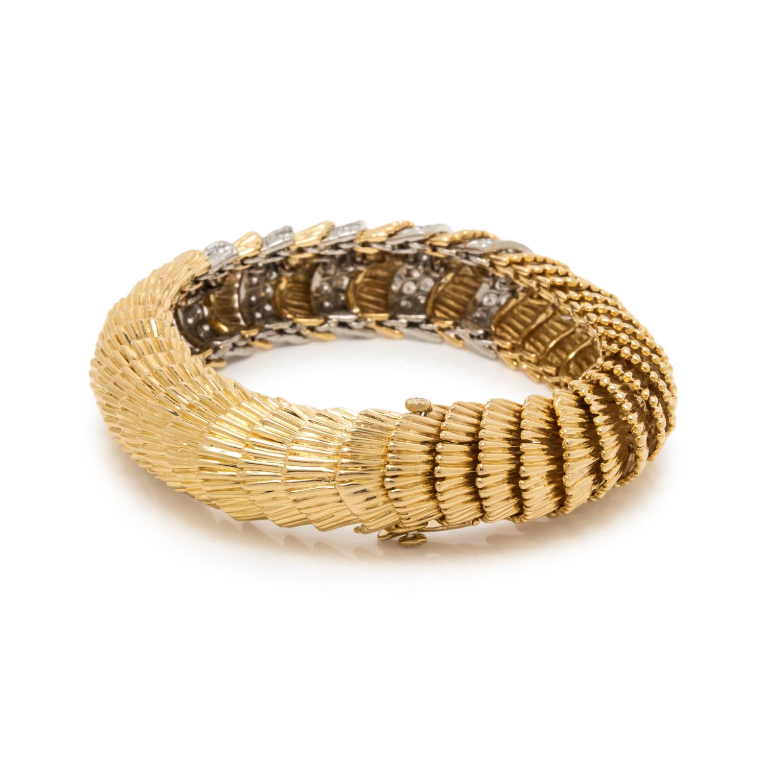 BICOLOR GOLD AND DIAMOND BRACELET