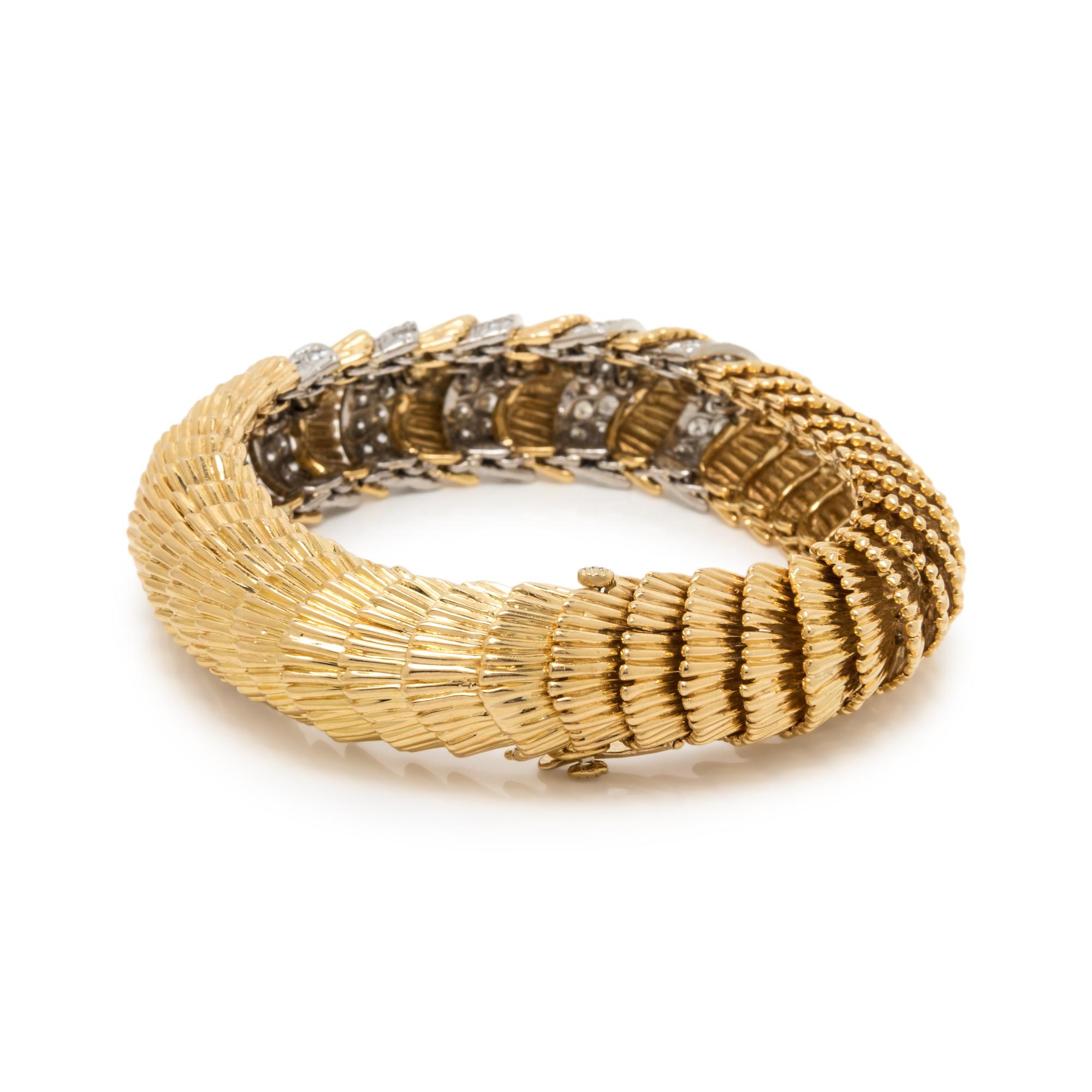 BICOLOR GOLD AND DIAMOND BRACELET