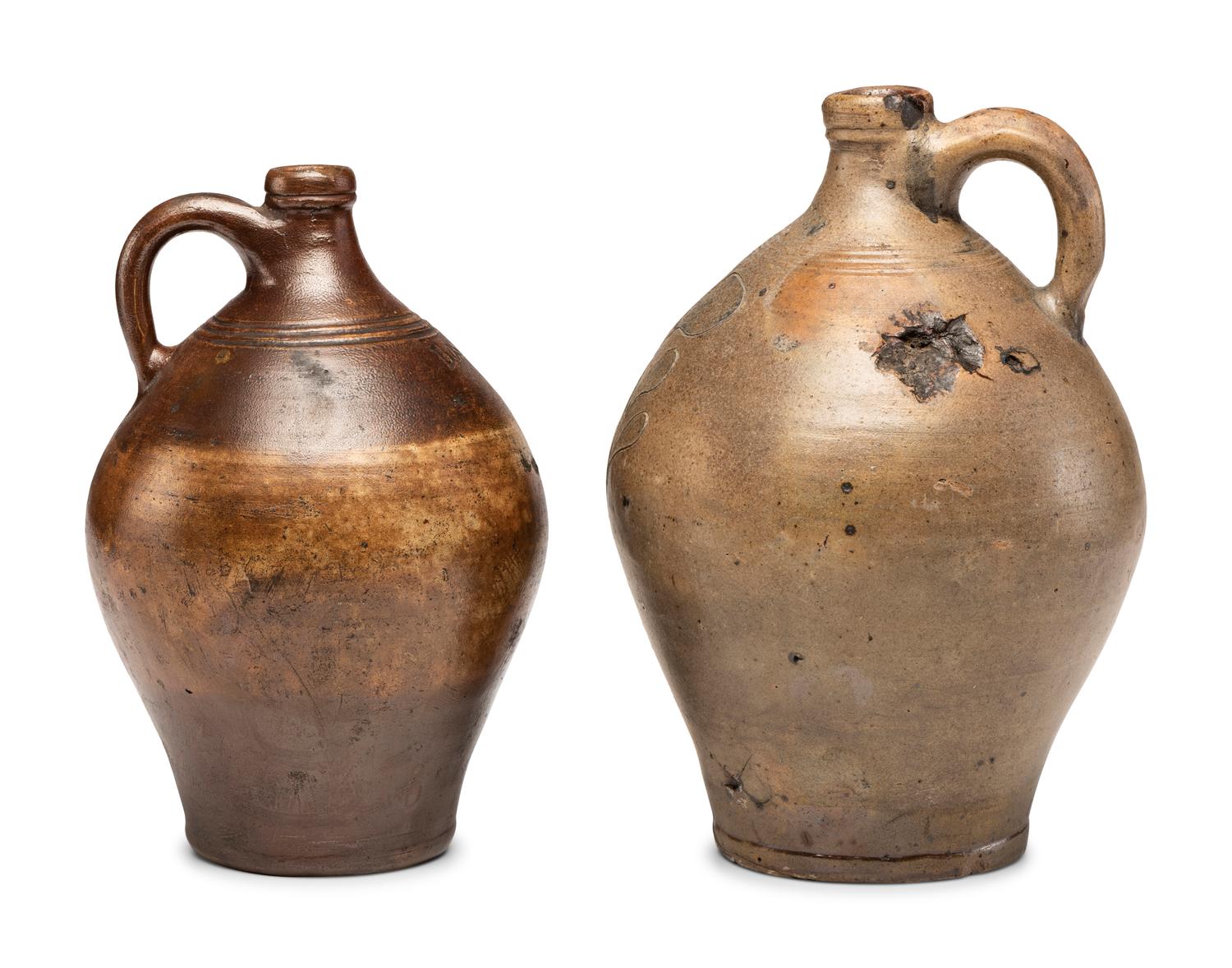 Two Stoneware Jugs, Attributed to Jonathan Fenton