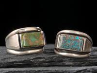 Southwestern-style Sterling Silver and Turquoise Men's Rings