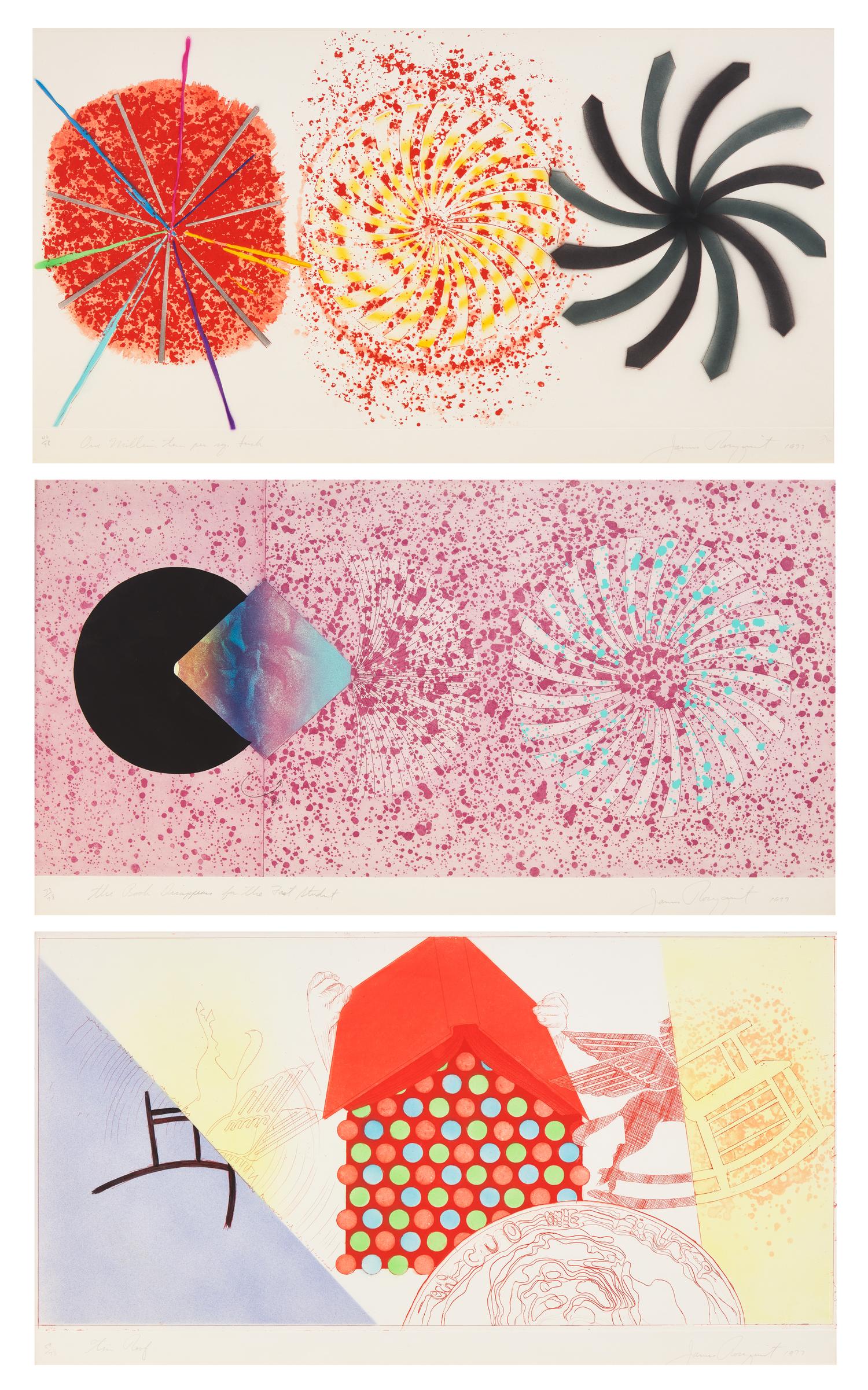 The Book Disappears for the Fast Student (a group of three prints) , 1977