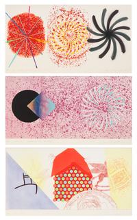 The Book Disappears for the Fast Student (a group of three prints) , 1977