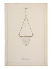 A Collection of Pencil and Ink Prototype Drawings for Beardslee Chandelier Co.