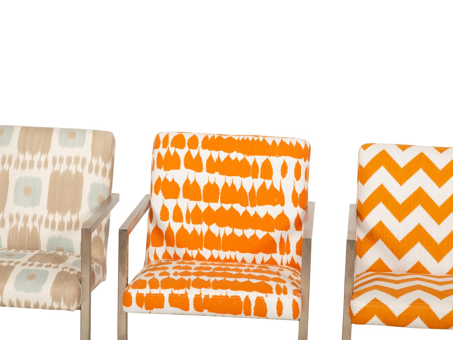 Four Modernist Cantilever Armchairs and an Ottoman