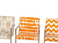 Four Modernist Cantilever Armchairs and an Ottoman