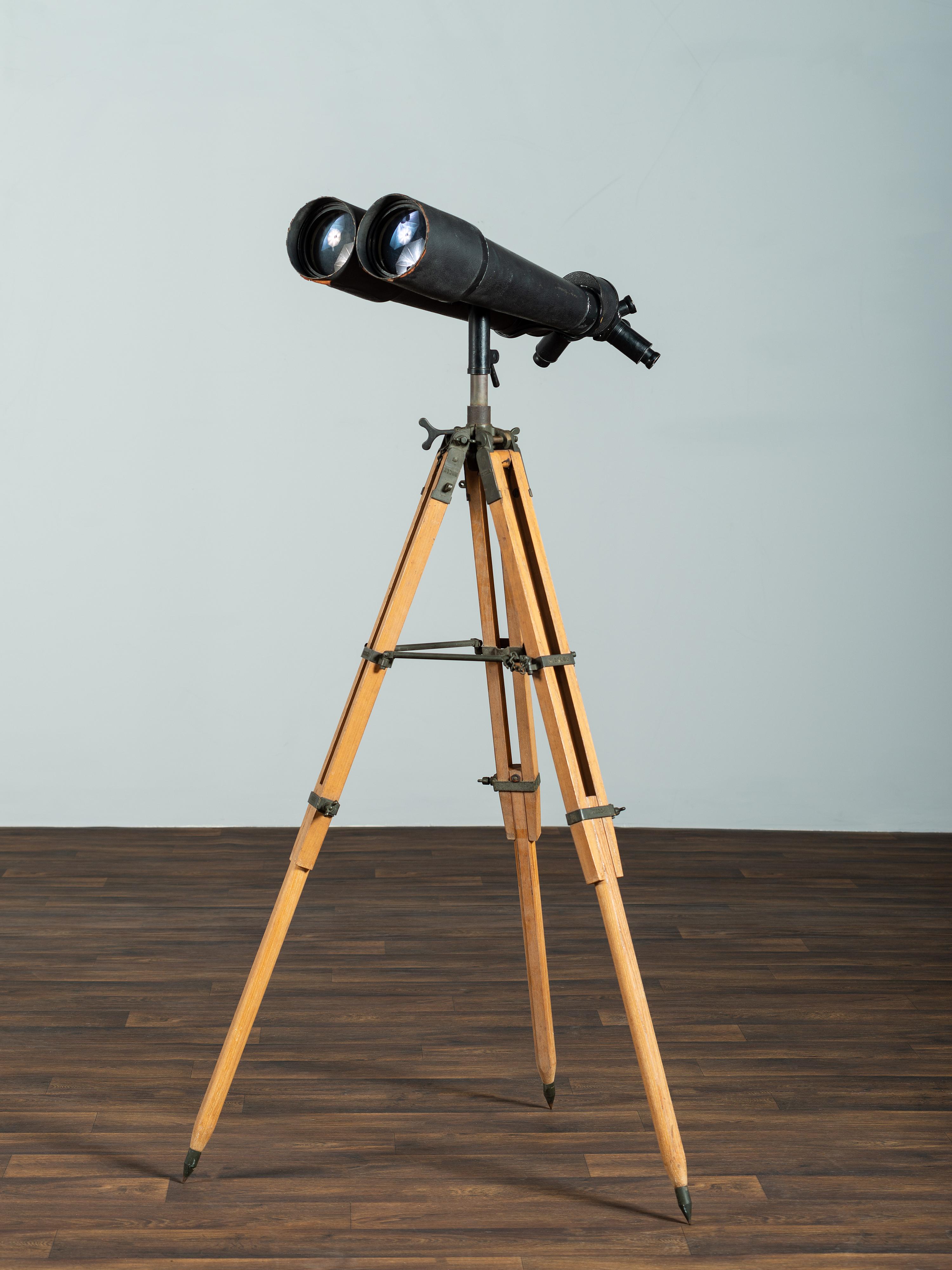 A Pair of Carl Zeiss "Asembi" Turret Binoculars with Tripod Stand