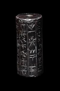 A Mesopotamian Hematite Cylinder Seal
