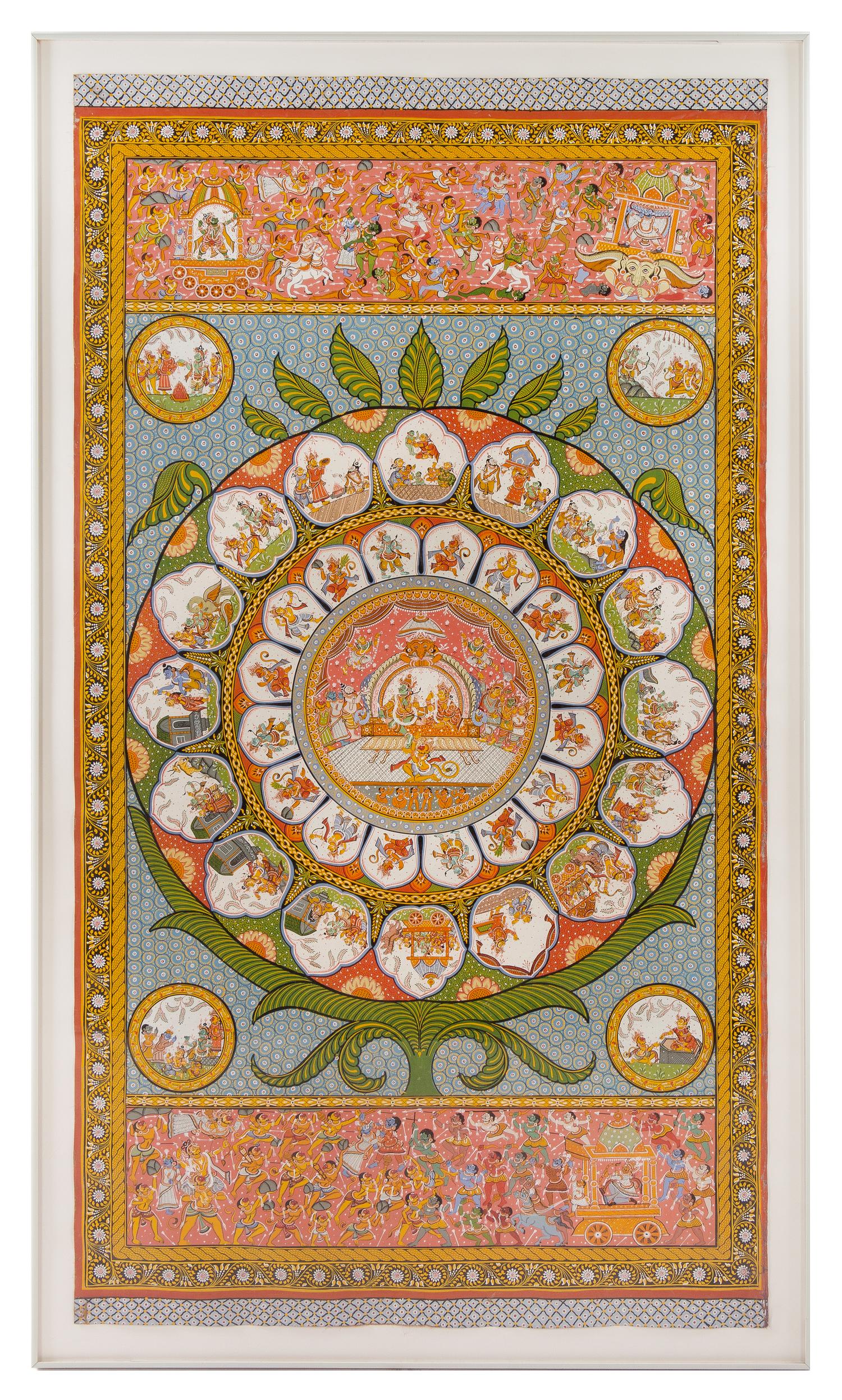 An East Indian Mandala Painting on Linen