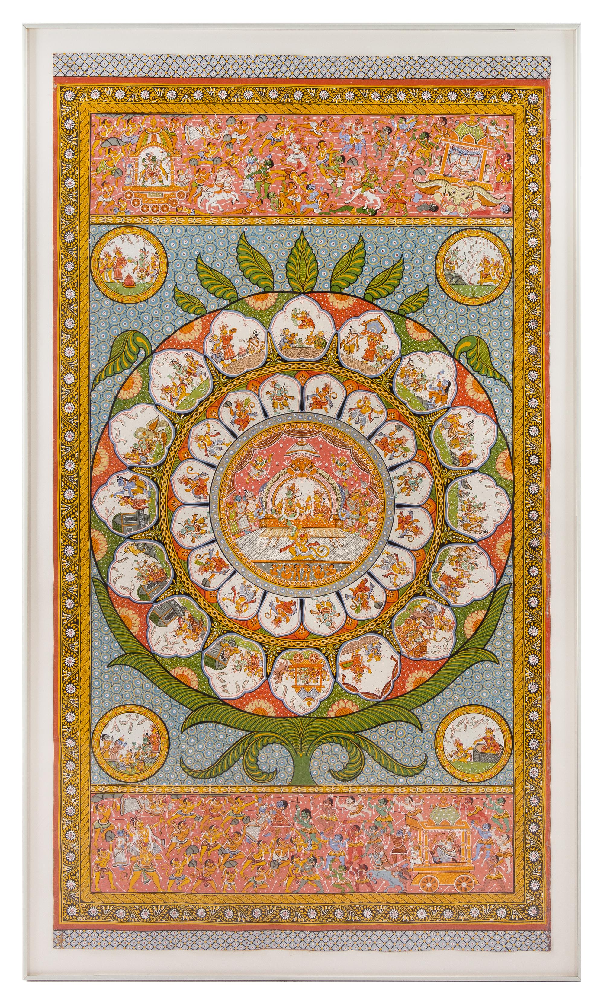 An East Indian Mandala Painting on Linen
