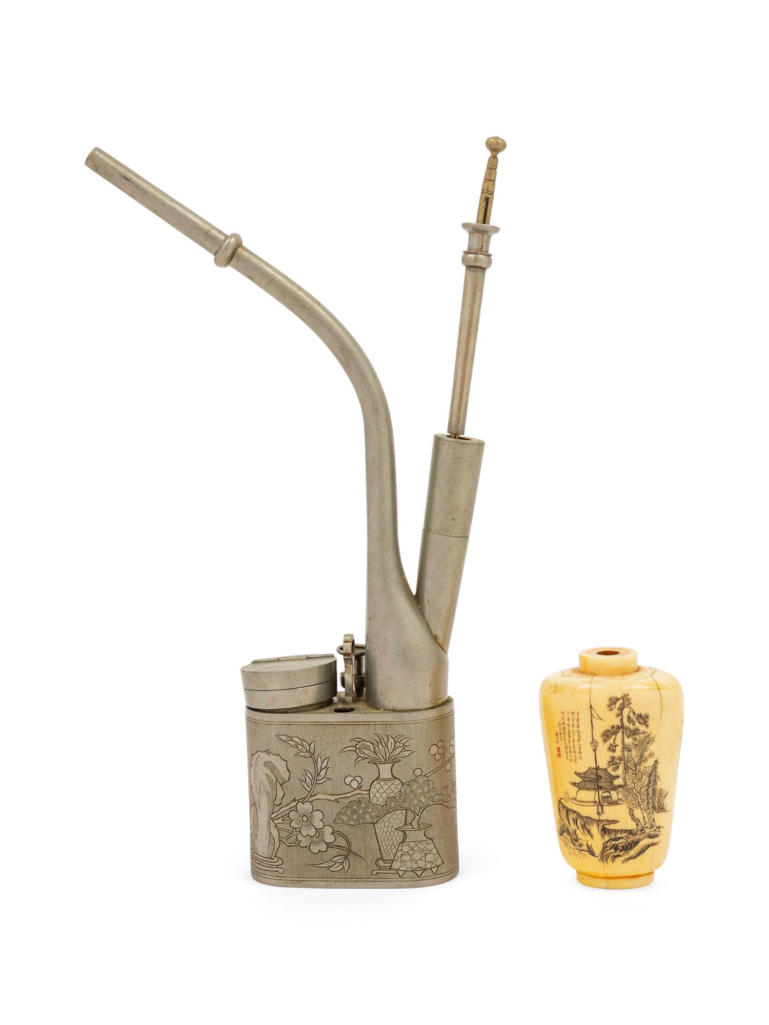 A Chinese Tin Shuiyan Pipe