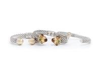 DAVID YURMAN, YELLOW GOLD AND STERLING SILVER BRACELETS