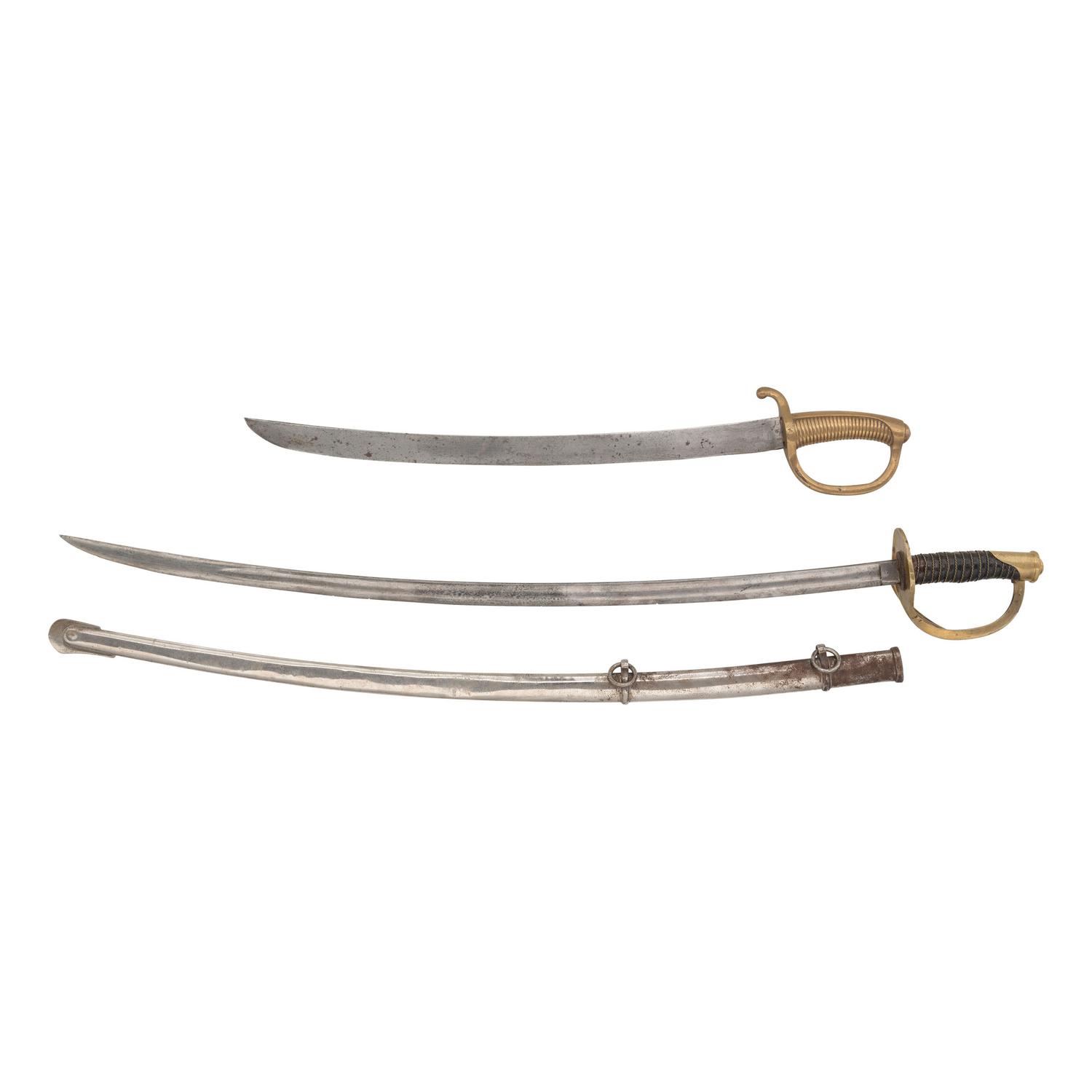 Two Swords: Unmarked Model 1860 Light Cavalry Saber & Continental Briquet
