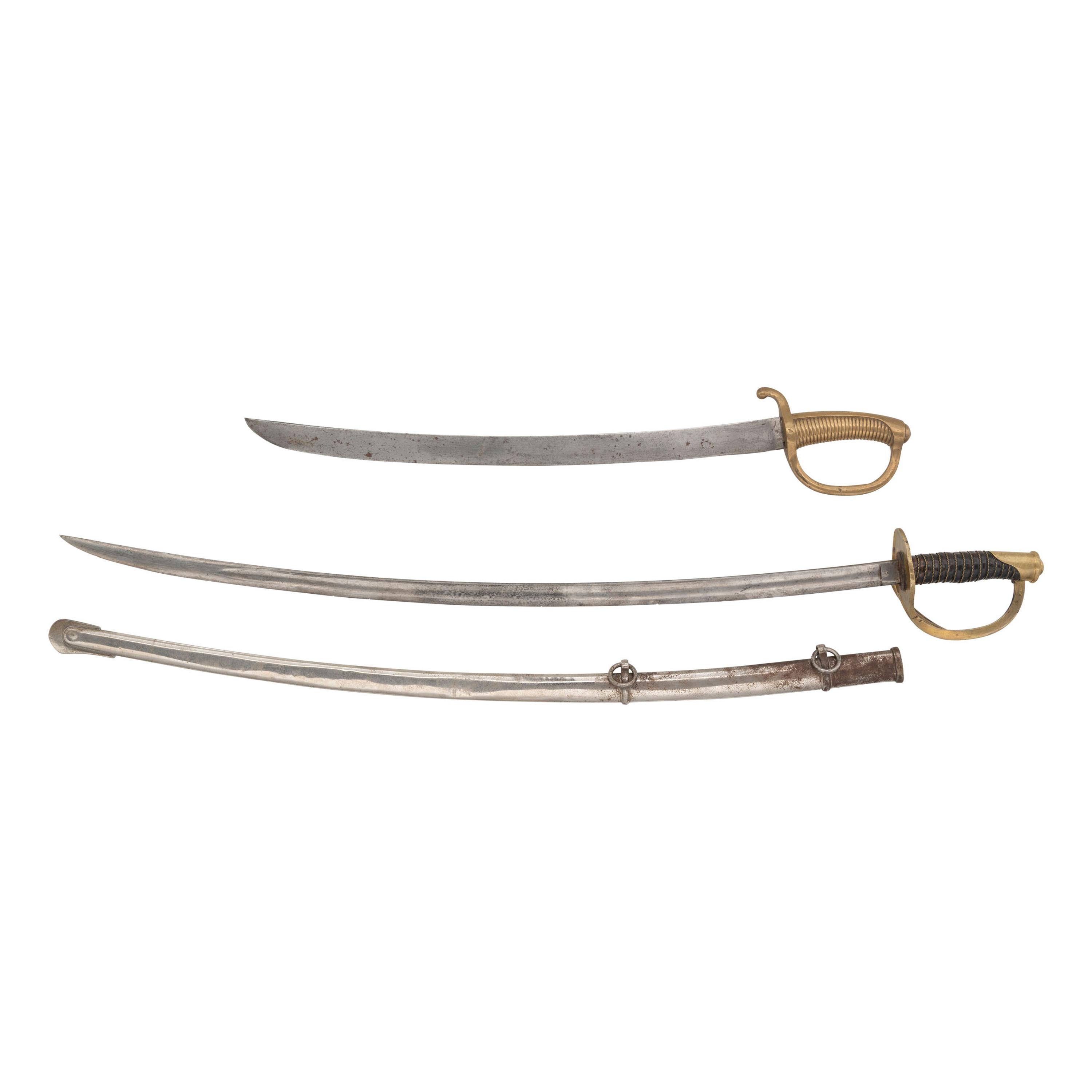 Two Swords: Unmarked Model 1860 Light Cavalry Saber & Continental Briquet
