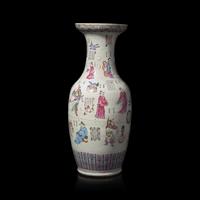 A Large Chinese Famille Rose Porcelain 'Wu Shuang Pu' Vase, 19th Century — 清晚期 五彩無雙譜大瓶