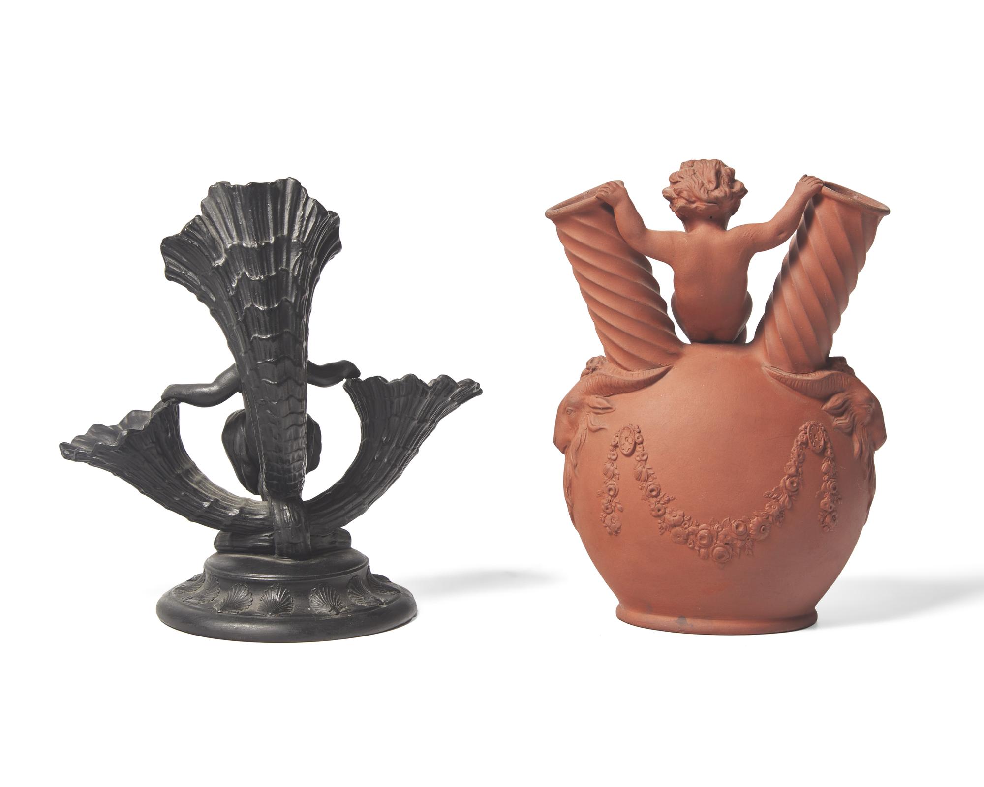 Two Wedgwood Figural Ceramic Bud Vases