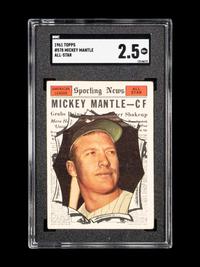 A Group of Three Graded 1961 Topps Mickey Mantle Baseball Cards