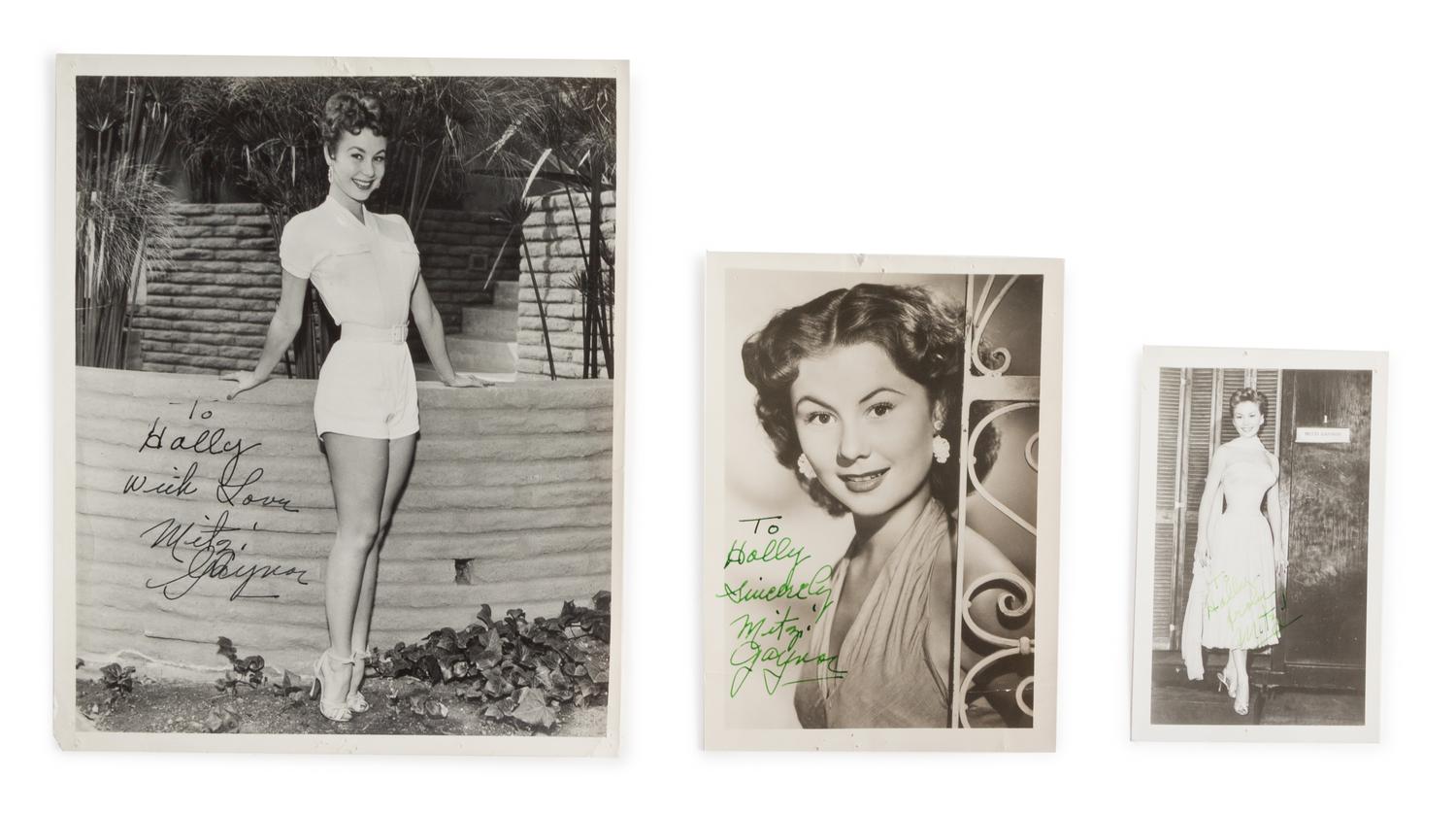 A Group of Three Mitzi Gaynor Autographed Photos Largest 10 x 8 inches.