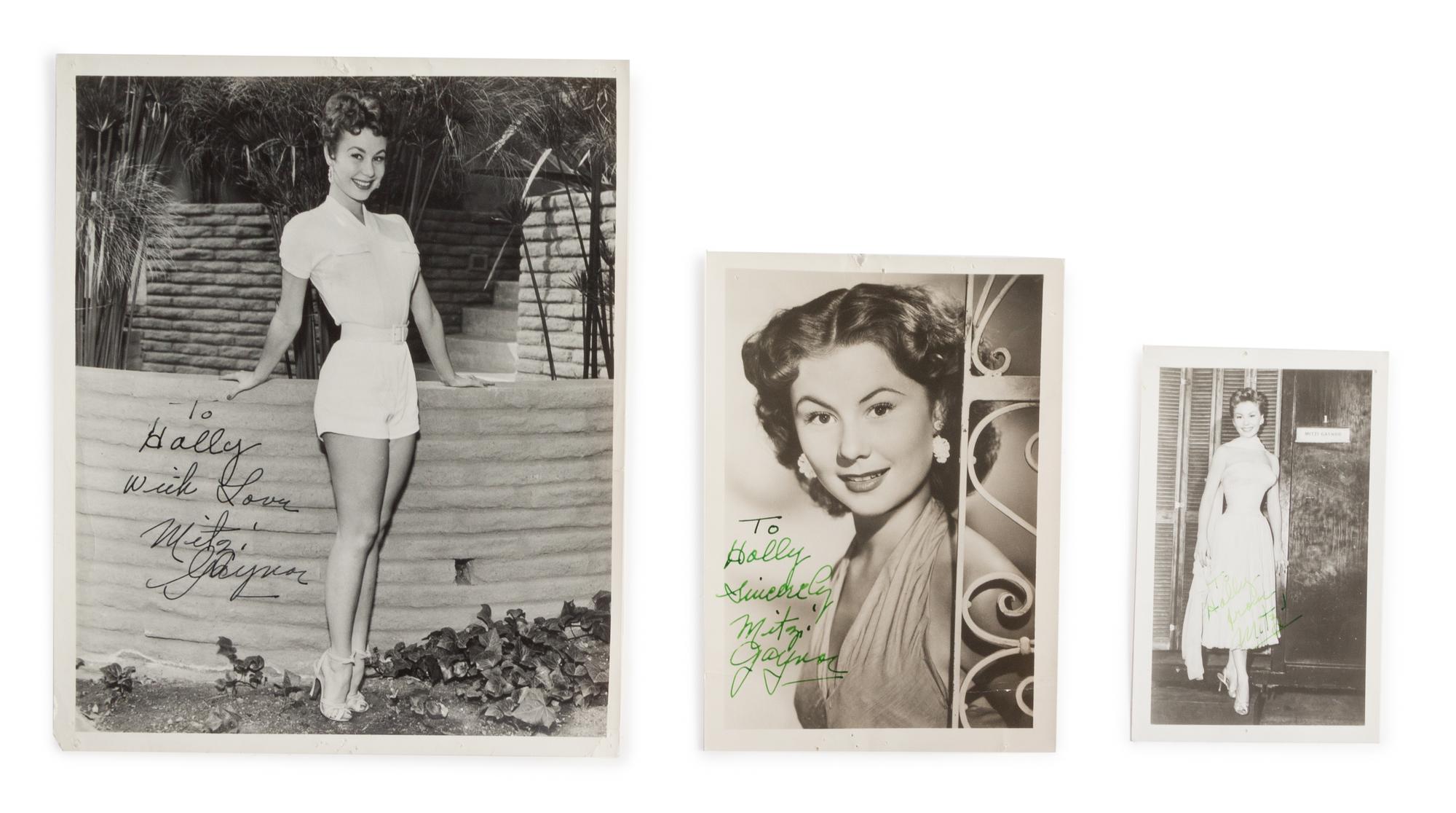 A Group of Three Mitzi Gaynor Autographed Photos Largest 10 x 8 inches.