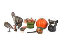 A Group of Papier-Mâché Holiday Articles