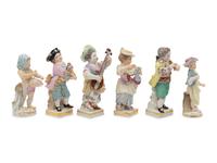 A Group of Six Meissen Porcelain Figures