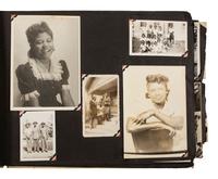[AFRICAN AMERICANA - EARLY PHOTOGRAPHY]. A group of 2 albums containing photographs of African American families, including snapshots of civilians and soldiers. Ca 1930s-1940s.
