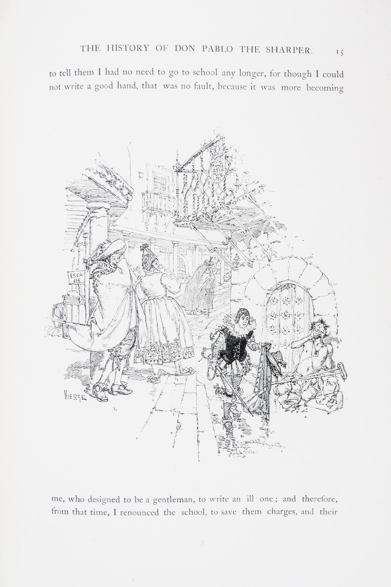QUEVEDO Y VILLEGAS, Francisco de. Pablo de Segovia. The Spanish Sharper. London: Unwin Brothers for T. Fisher Unwin, 1892.