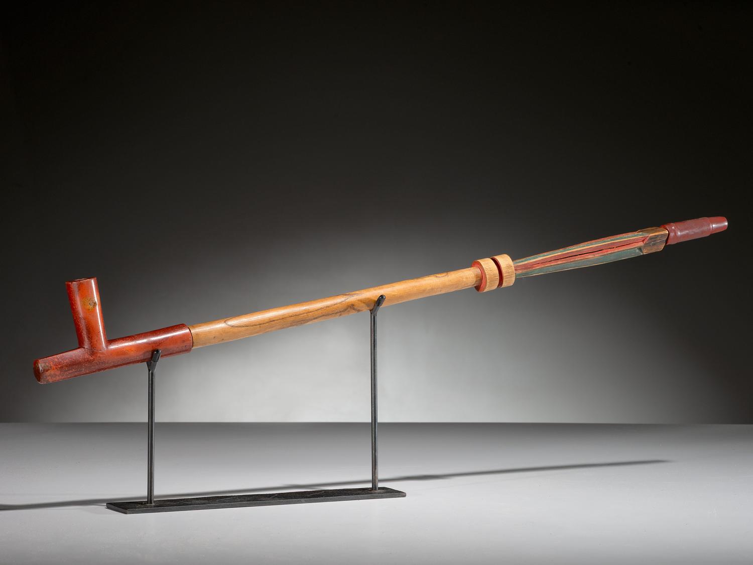 Dakota Painted Pipe Stem, with Catlinite Mouthpiece and Bowl