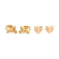 COLLECTION OF YELLOW GOLD EARCLIPS