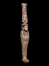 An Egyptian Painted Wood Ptah-Sokar-Osiris