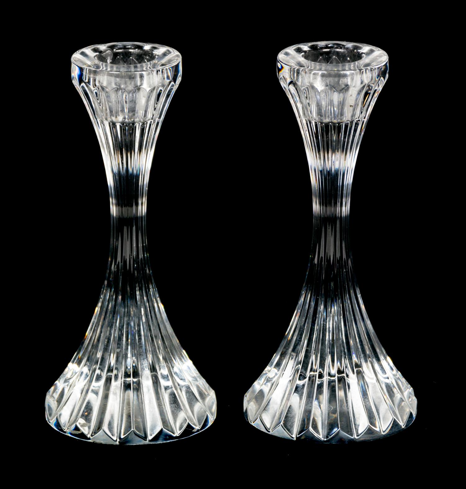 A Pair of Baccarat Glass Candlesticks — 20TH CENTURY