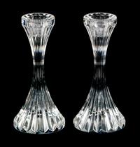 A Pair of Baccarat Glass Candlesticks — 20TH CENTURY