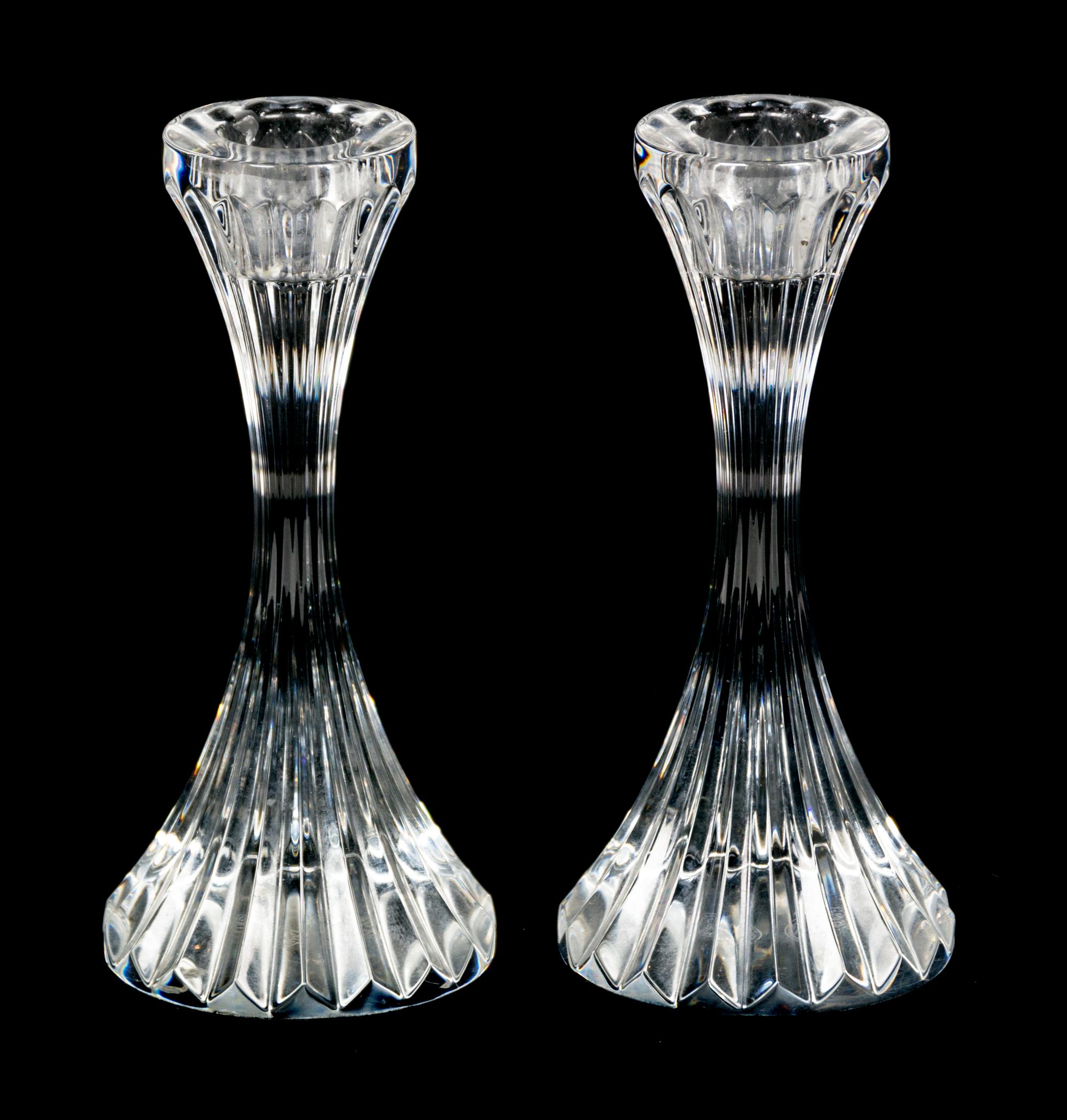 A Pair of Baccarat Glass Candlesticks — 20TH CENTURY