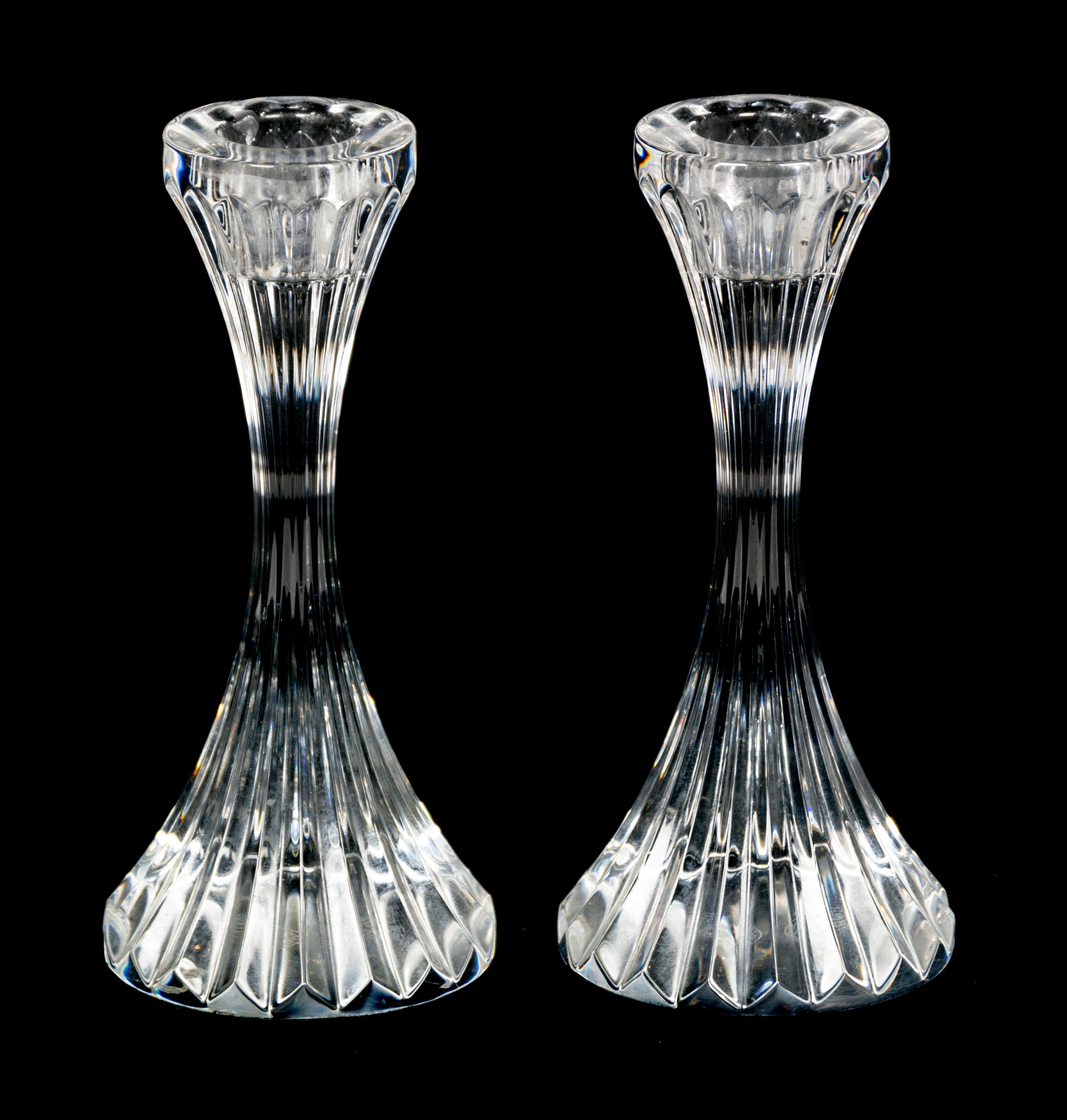 A Pair of Baccarat Glass Candlesticks — 20TH CENTURY
