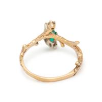 EMERALD, GOLD, AND DIAMOND RING