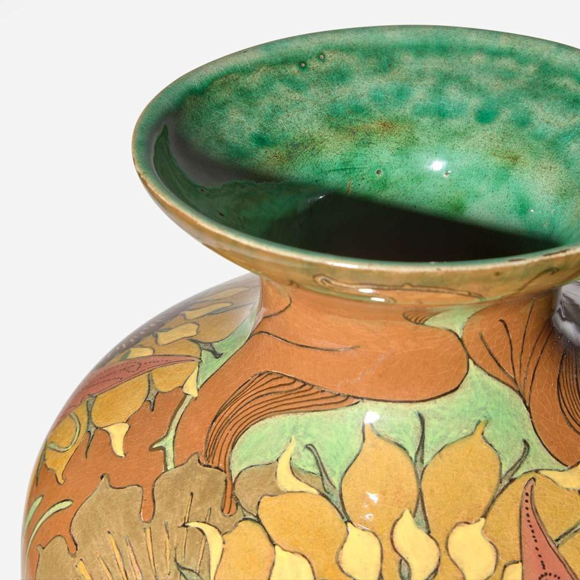A large Art Nouveau glazed earthenware vase Rozenburg Plateelfabriek (1883-1917), The Hague, Netherlands, 1899
